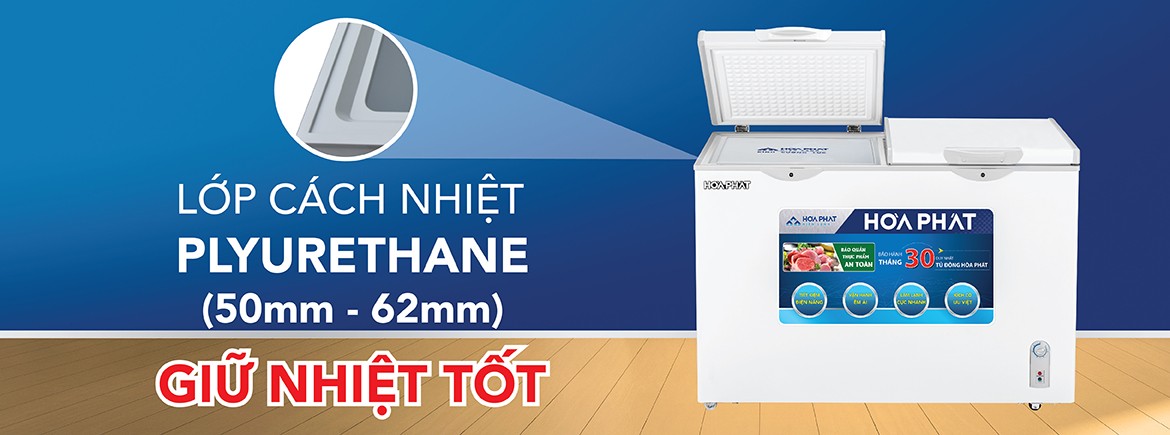 Tủ bảo quản Inverter Hòa Phát 245 lít HCFI-606S2Đ2 - 2 ngăn đông, mát